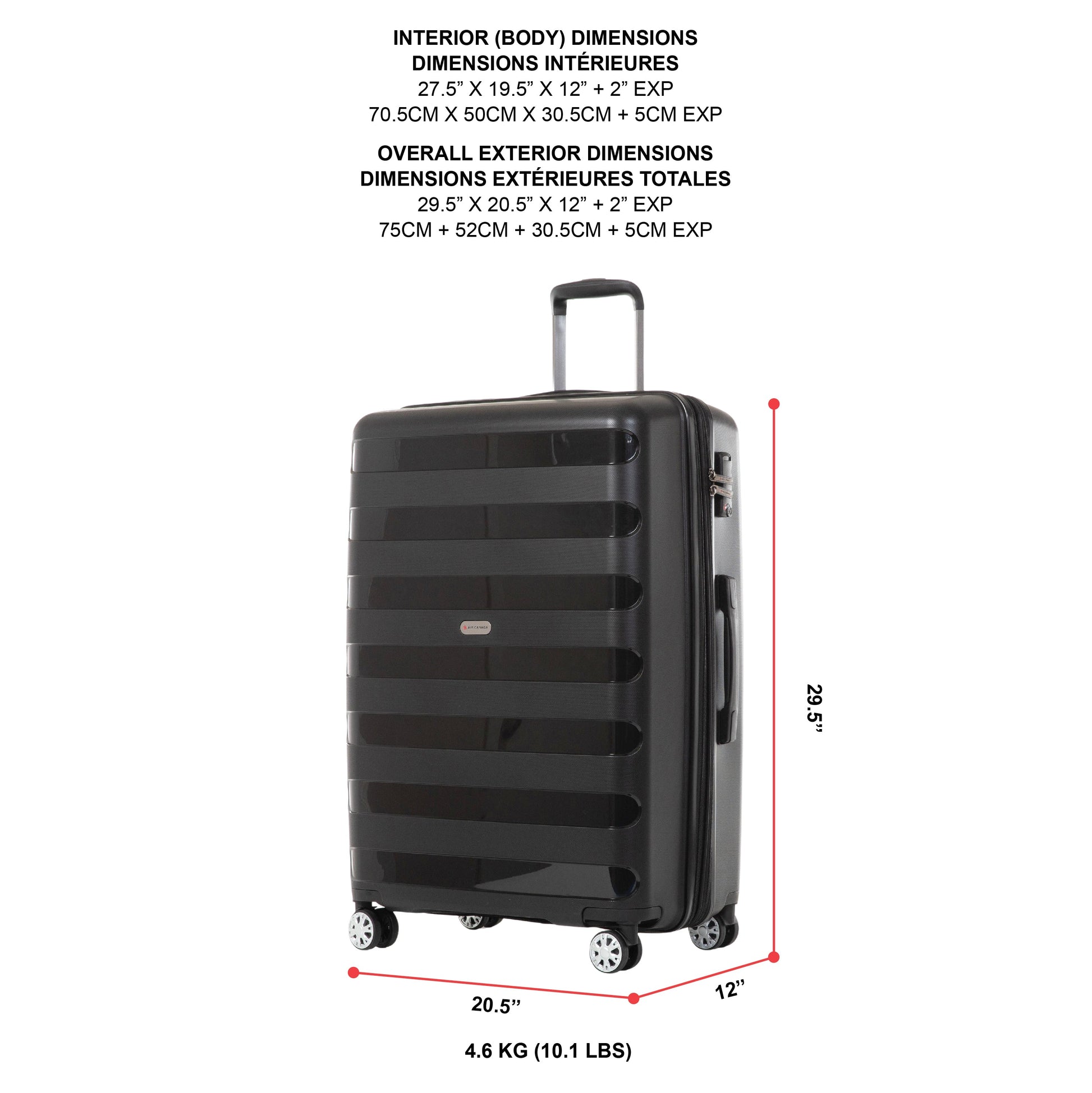 Air Canada Luggage Air Canada Eerie Hardside Large Expandable Luggage