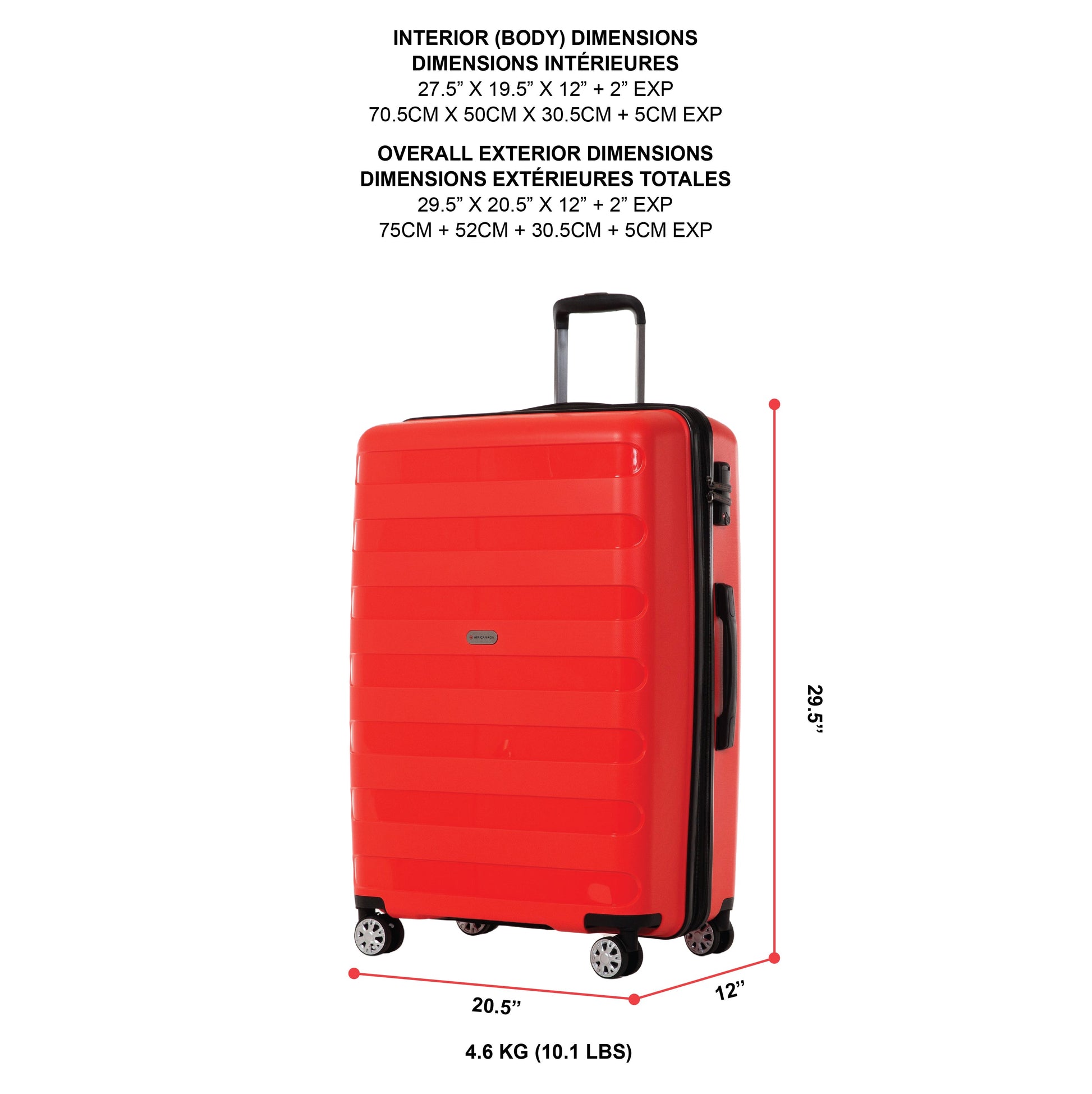 Air Canada Luggage Air Canada Eerie Hardside Large Expandable Luggage