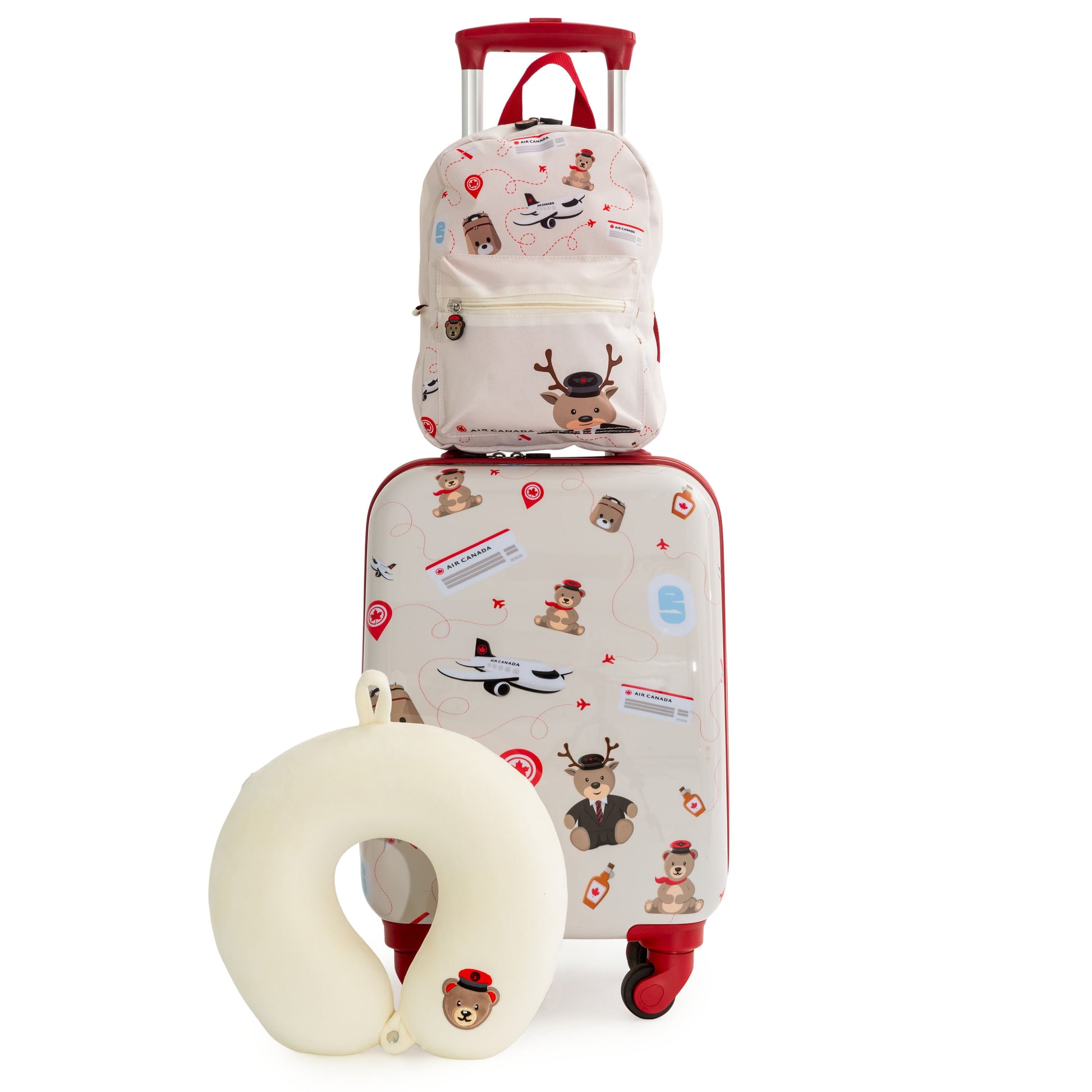 Air Canada Luggage Beige Air Canada Junior Collection 3-Piece Carry-On Luggage Set
