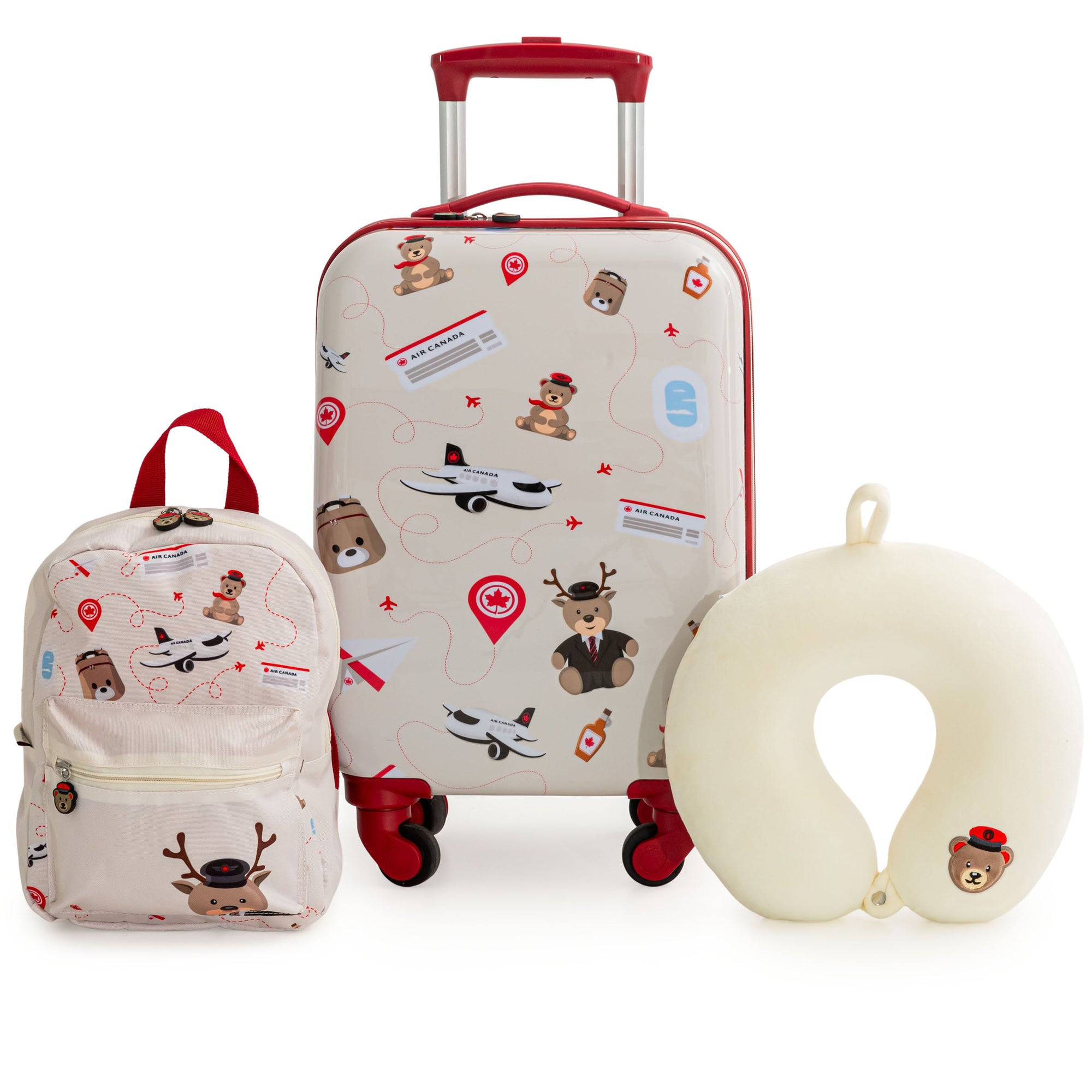 Air Canada Luggage Beige Air Canada Junior Collection 3-Piece Carry-On Luggage Set