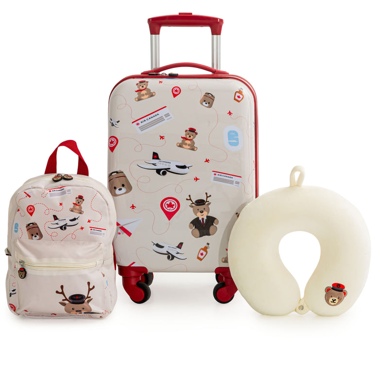 Air Canada Luggage Beige Air Canada Junior Collection 3-Piece Carry-On Luggage Set
