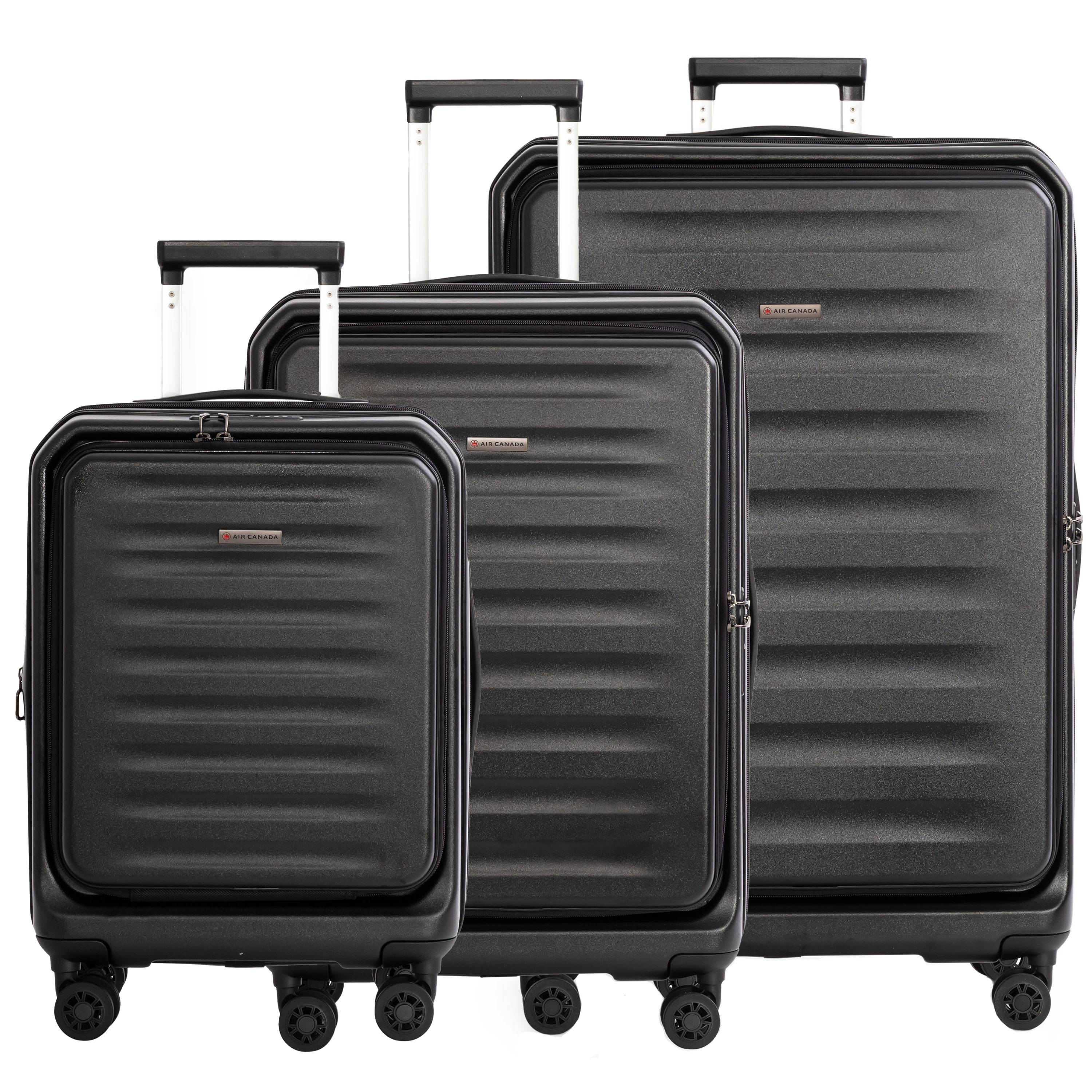 Air Canada Luggage Black Air Canada Clairmont Expandable 3-Piece Luggage Set