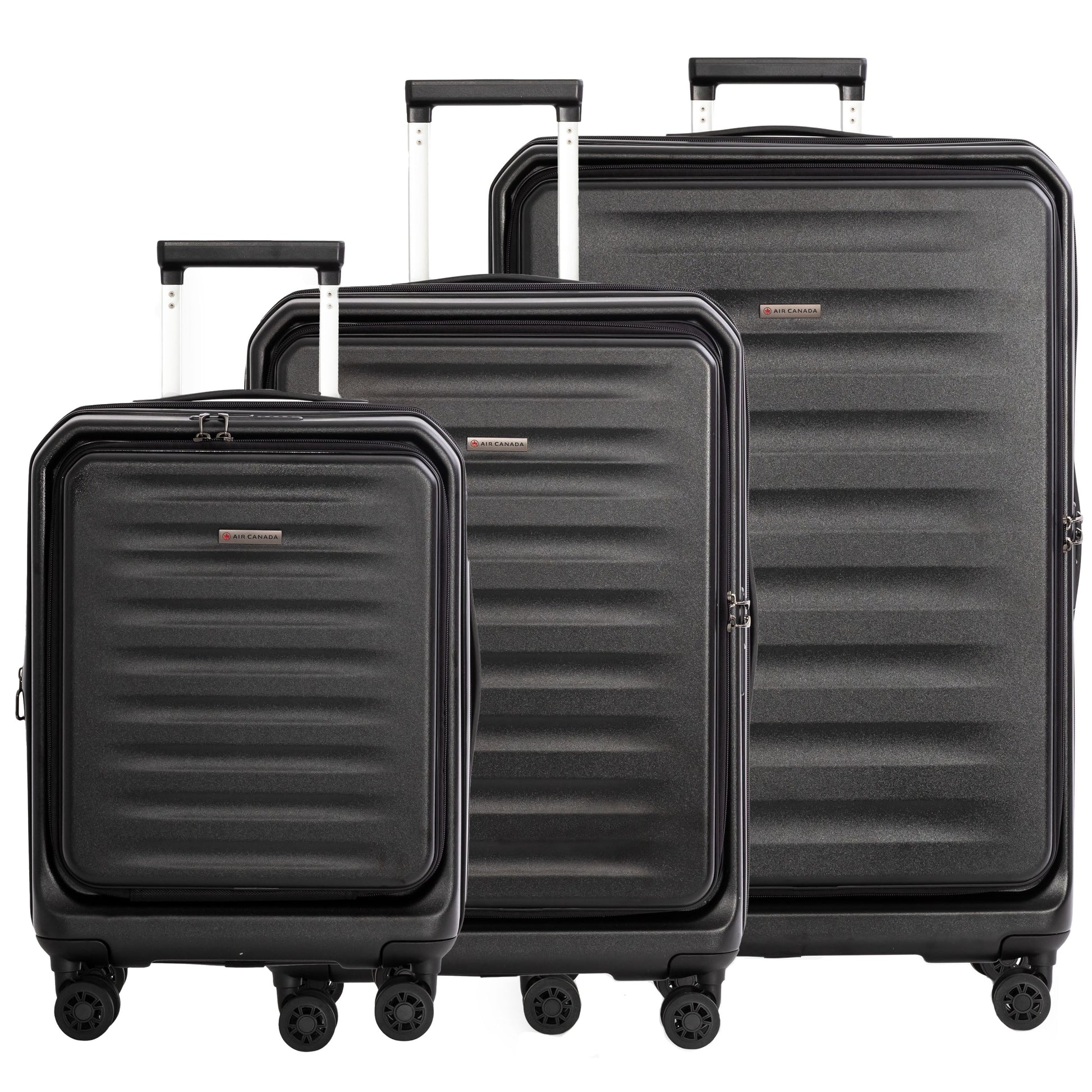 Air Canada Luggage Black Air Canada Clairmont Expandable 3-Piece Luggage Set