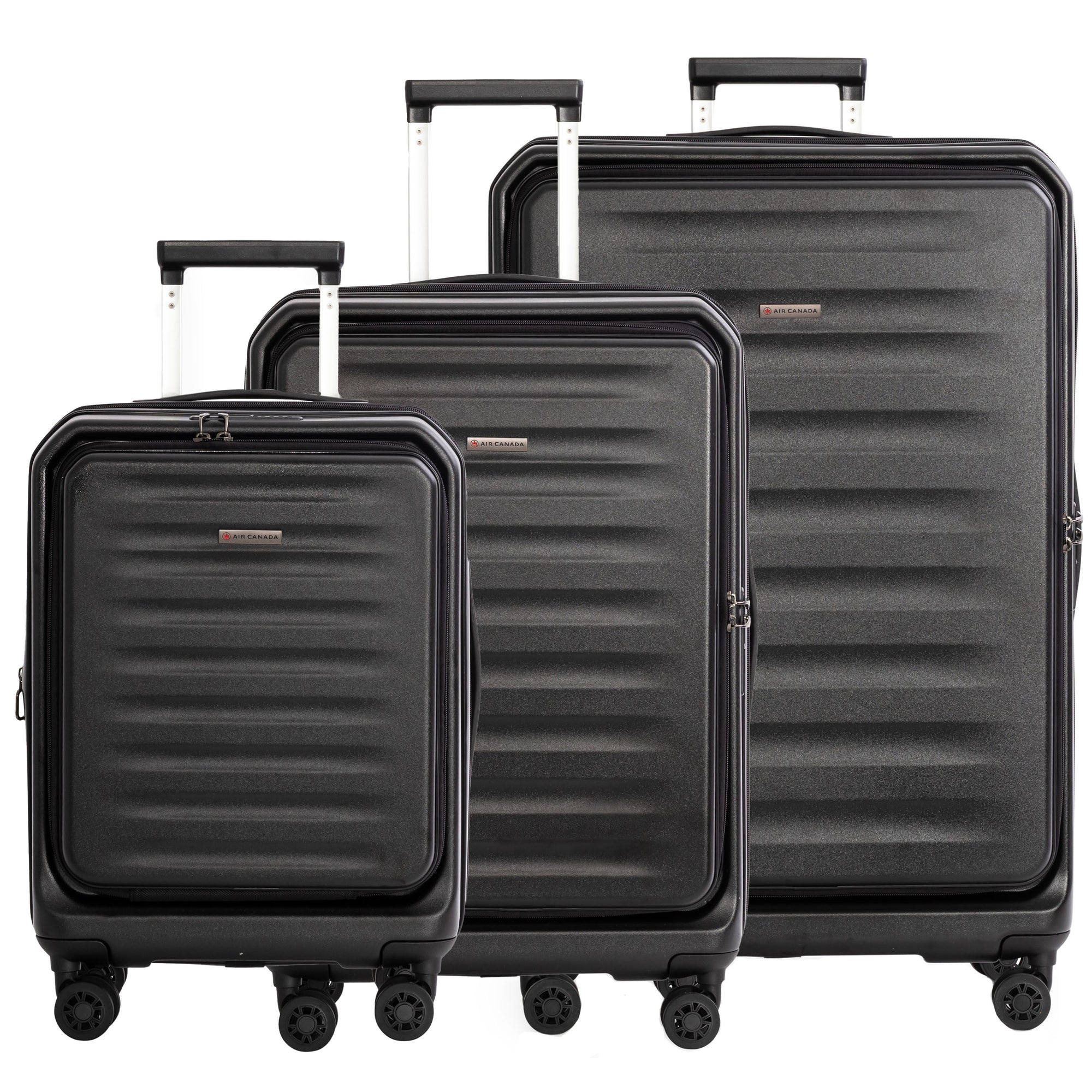 Air Canada Luggage Black Air Canada Clairmont Expandable 3-Piece Luggage Set