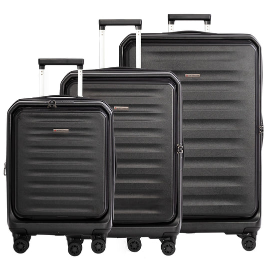 Air Canada Luggage Black Air Canada Clairmont Expandable 3-Piece Luggage Set