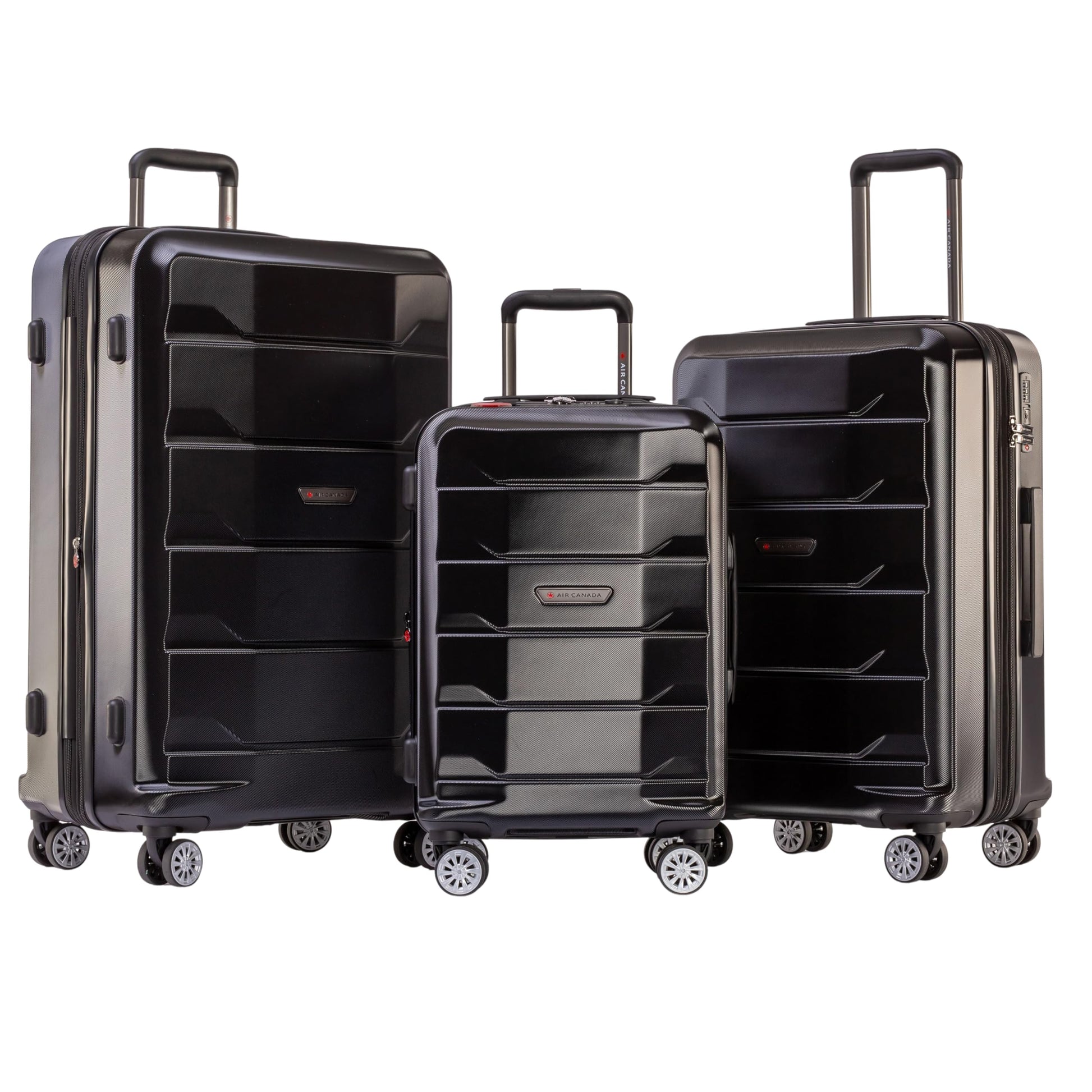 Air Canada Luggage Black Air Canada Escape Hardside 3-Piece Luggage Set