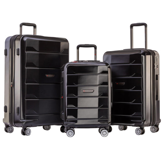 Air Canada Luggage Black Air Canada Escape Hardside 3-Piece Luggage Set