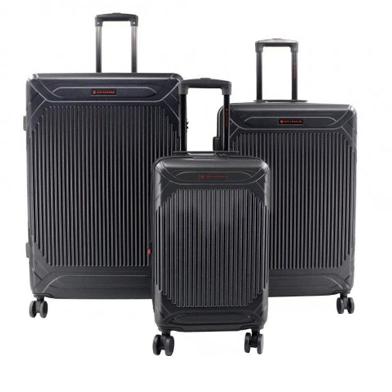 Air Canada Luggage Black Air Canada Milan 3 Piece Hardside Expandable Luggage Set