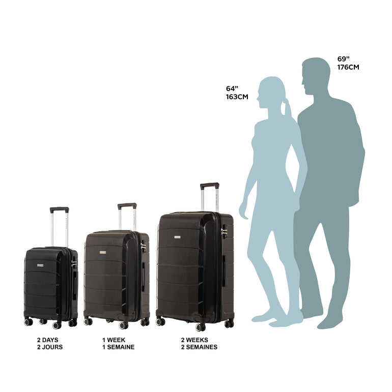 Air Canada Luggage Black Air Canada Optimum Hardside 3 Piece Luggage Set