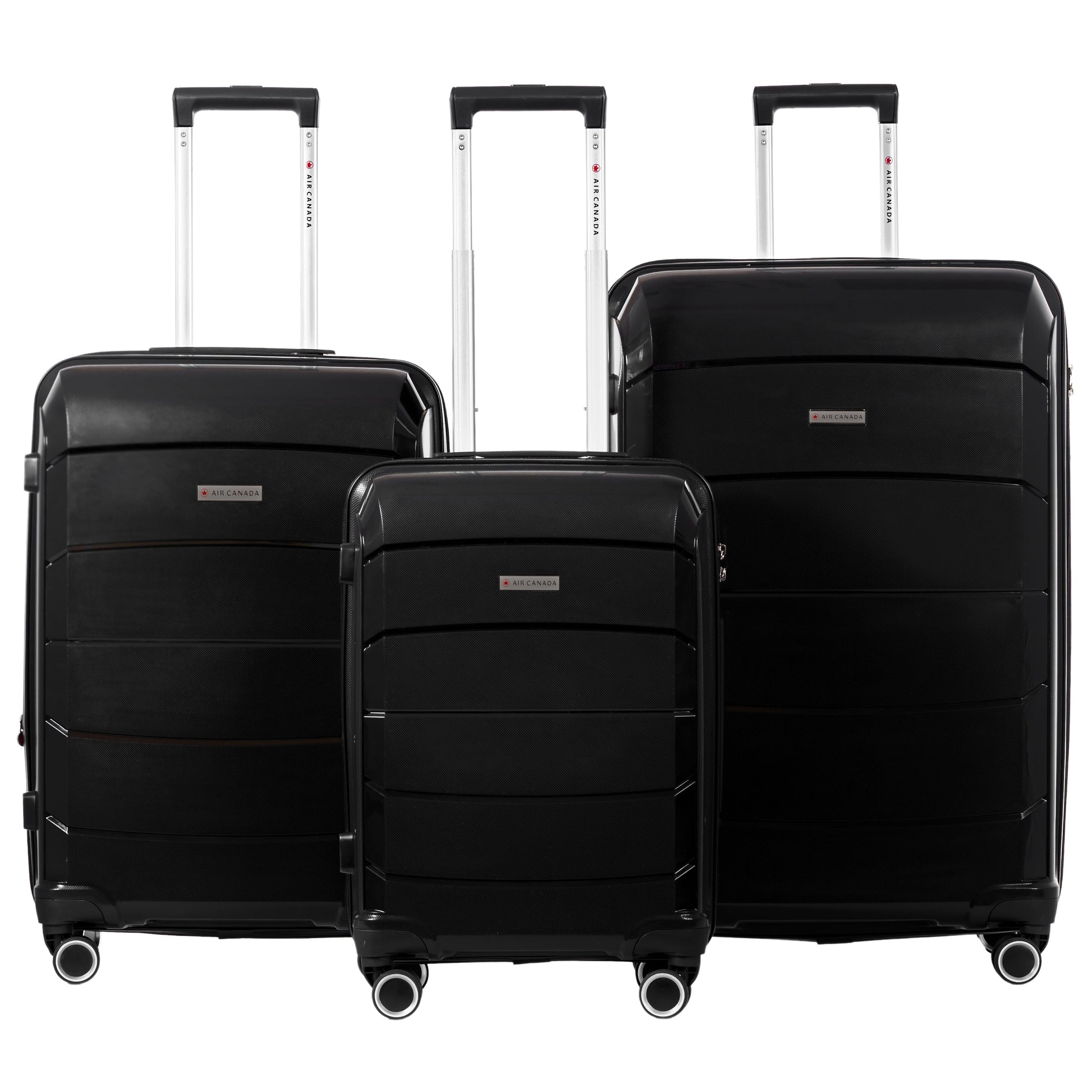Air Canada Luggage Black Air Canada Optimum Hardside 3 Piece Luggage Set