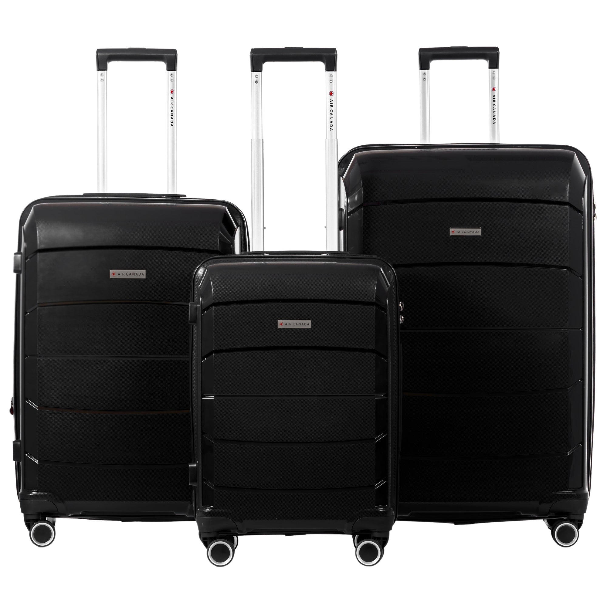 Air Canada Luggage Black Air Canada Optimum Hardside 3 Piece Luggage Set