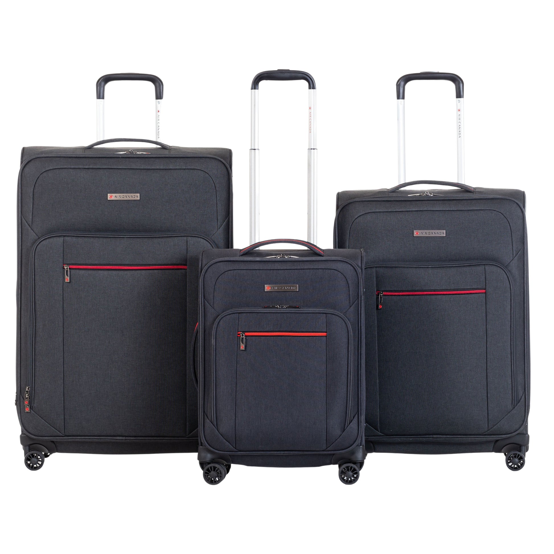 Air Canada Luggage Charcoal Air Canada Belmont 3-Piece Spinner Luggage Set