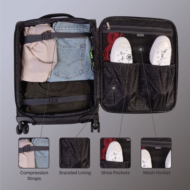 Air Canada Luggage Grey Air Canada Indigo Lite Carry-On Spinner Luggage