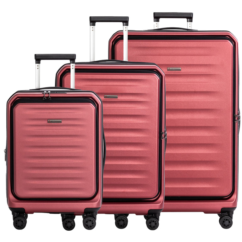 Air Canada Luggage Red Air Canada Clairmont Expandable 3-Piece Luggage Set