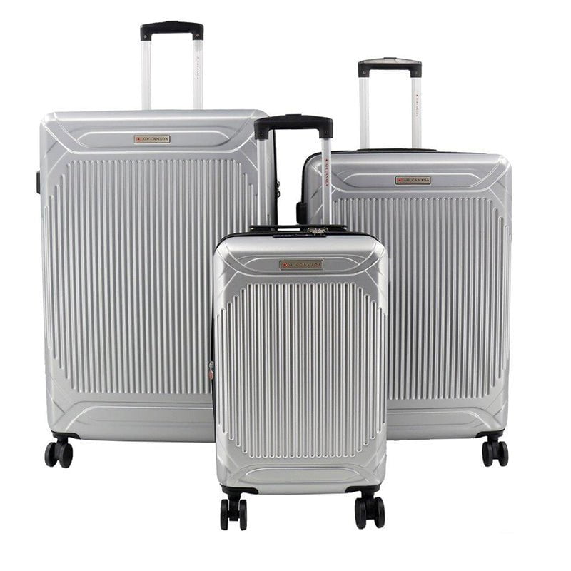 Air Canada Luggage Silver Air Canada Milan 3 Piece Hardside Expandable Luggage Set