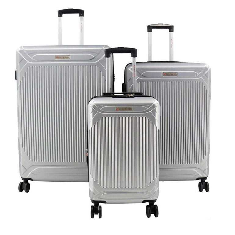 Air Canada Luggage Silver Air Canada Milan 3 Piece Hardside Expandable Luggage Set