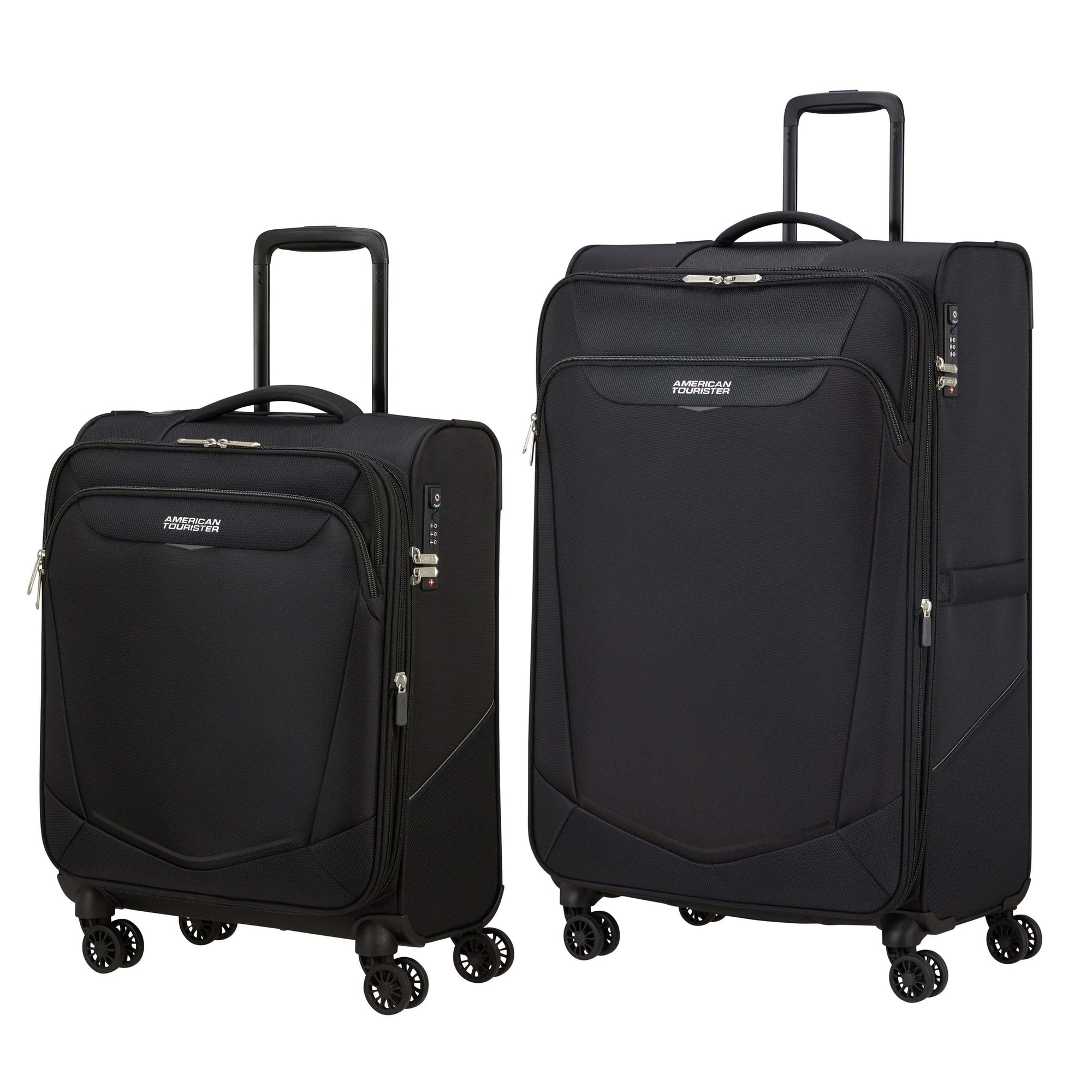 American Tourister Luggage Black American Tourister Summerride 2-Piece Expandable Spinner Luggage Set (Carry-On & Large)