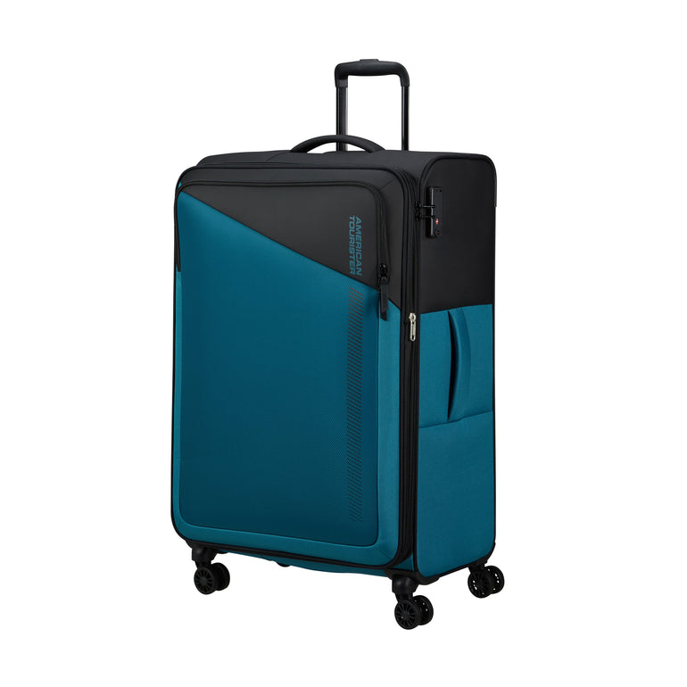 American Tourister Luggage Black/Blue American Tourister Daring Dash Spinner Expandable Large Luggage