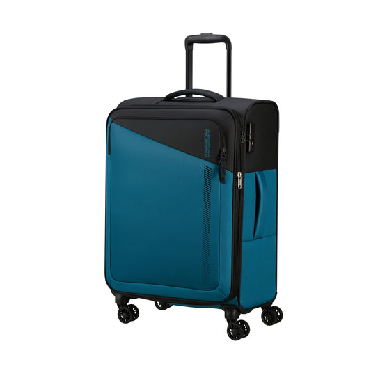 American Tourister Luggage Black/Blue American Tourister Daring Dash Spinner Expandable Medium Luggage