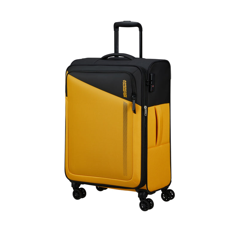 American Tourister Luggage Black/Yellow American Tourister Daring Dash Spinner Expandable Medium Luggage