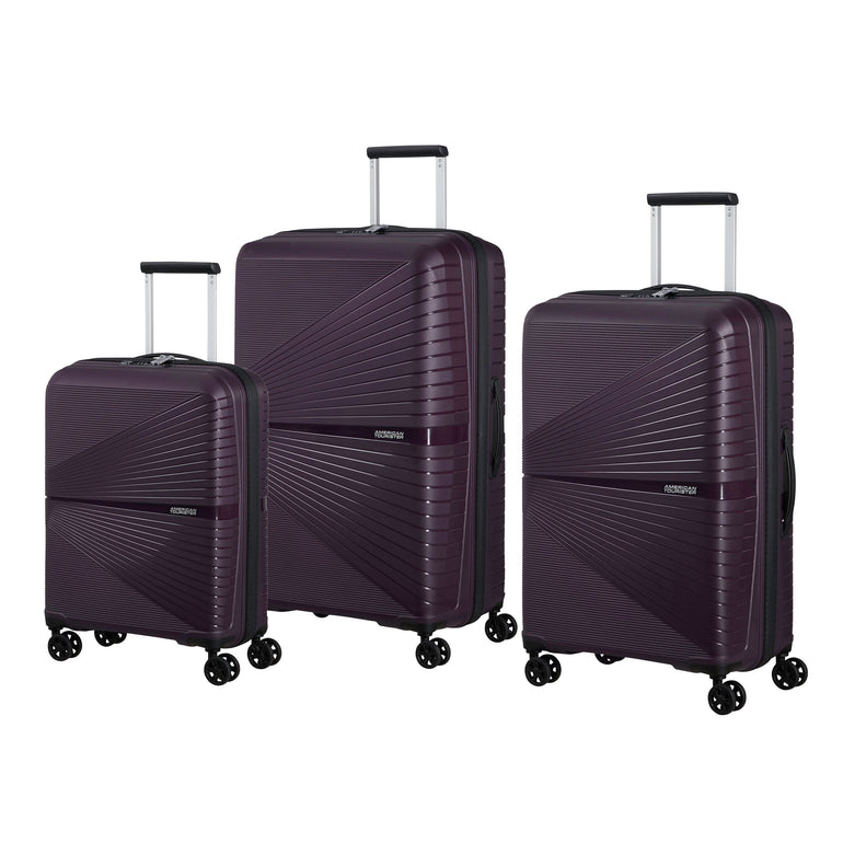 American Tourister Luggage Limited Edition: Dark Plum American Tourister Airconic 3 Piece Nested Spinner Luggage Set