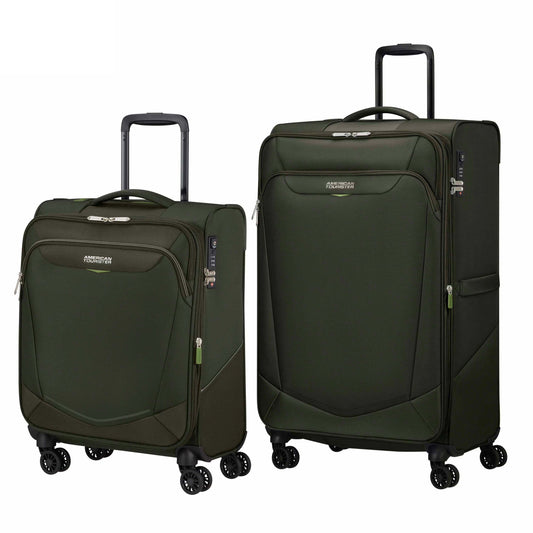 American Tourister Luggage Limited Edition: Khaki American Tourister Summerride 2-Piece Expandable Spinner Luggage Set (Carry-On & Large)