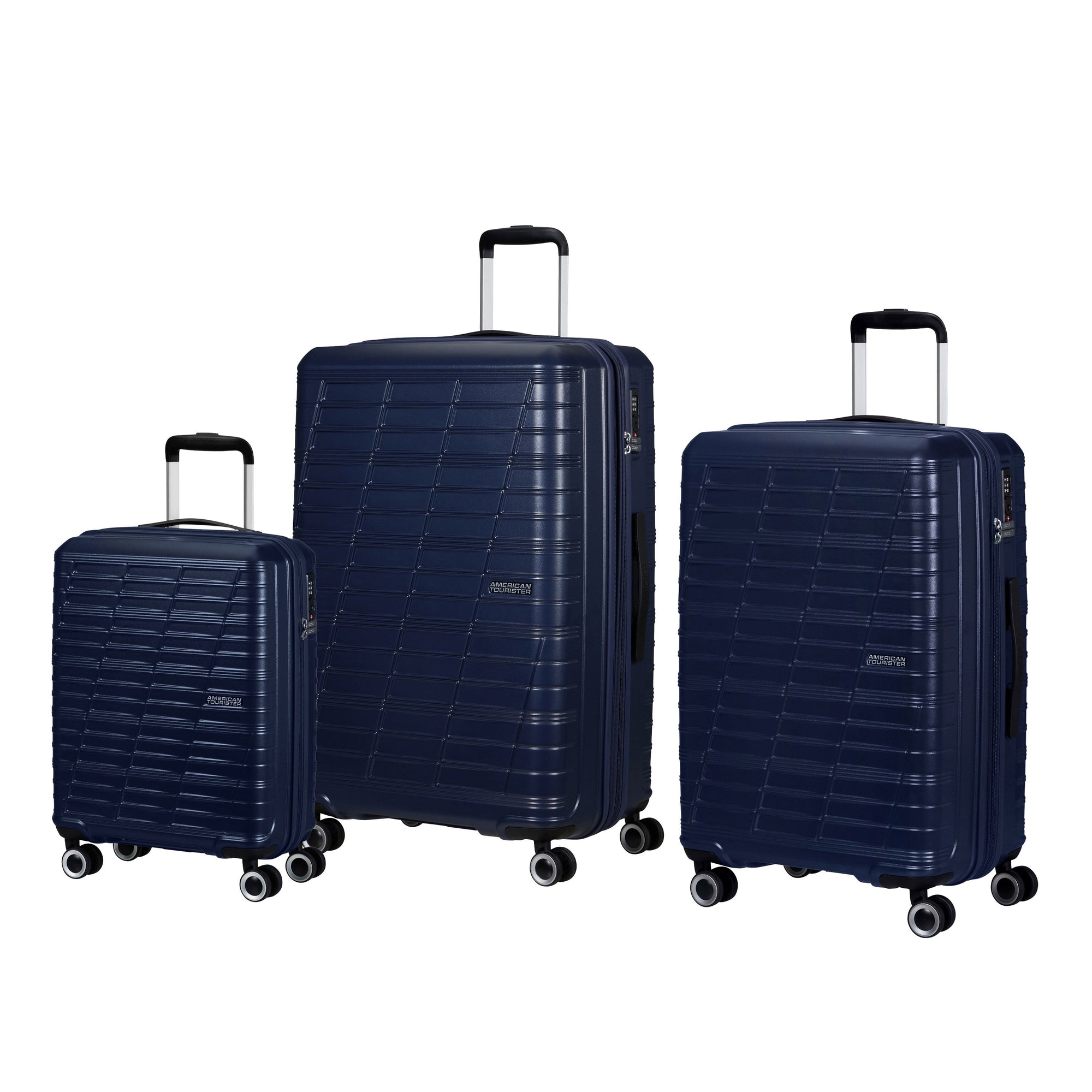 American Tourister Luggage Metallic Blue American Tourister Surftime Spinner 3-Piece Luggage Set