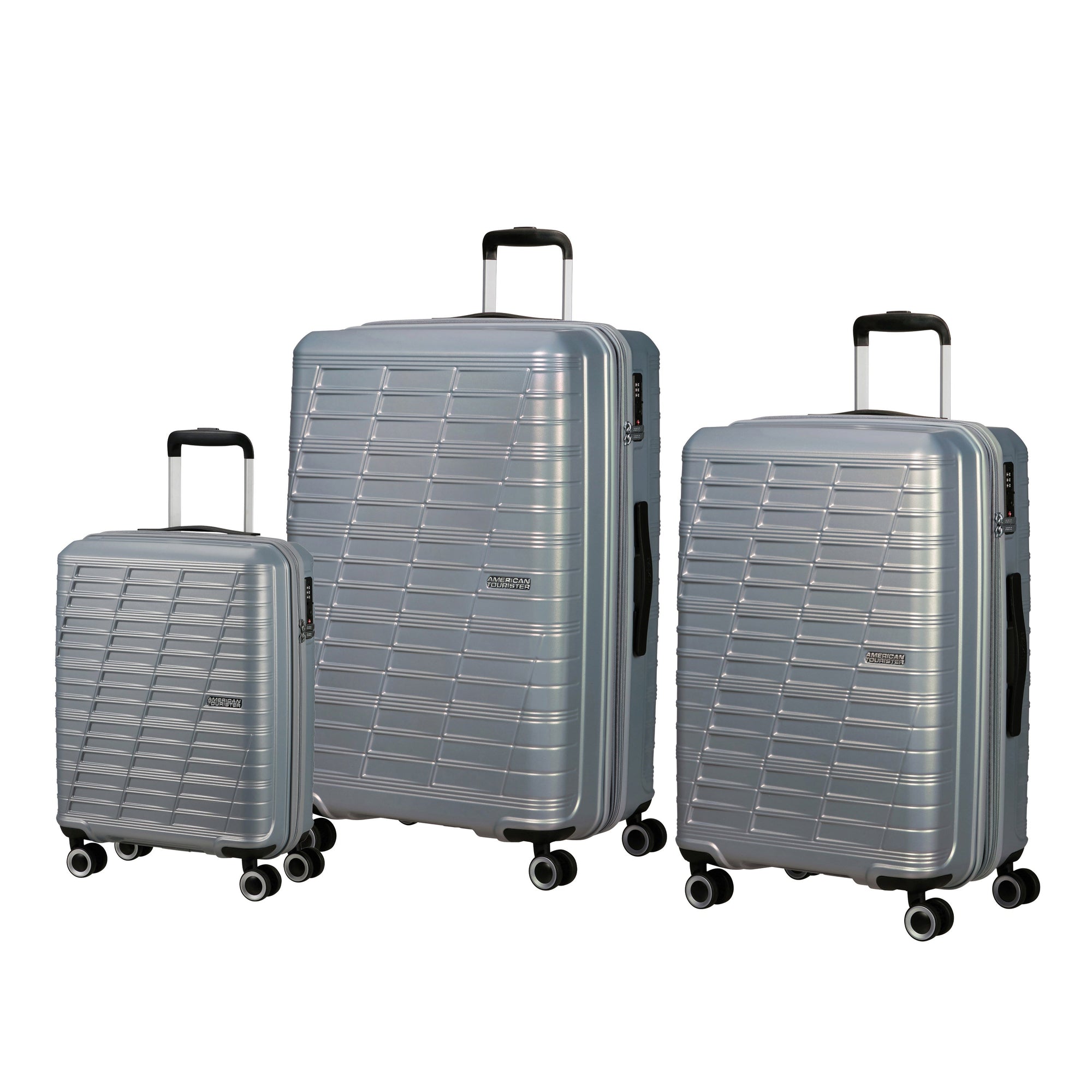 American Tourister Luggage Silver American Tourister Surftime Spinner 3-Piece Luggage Set