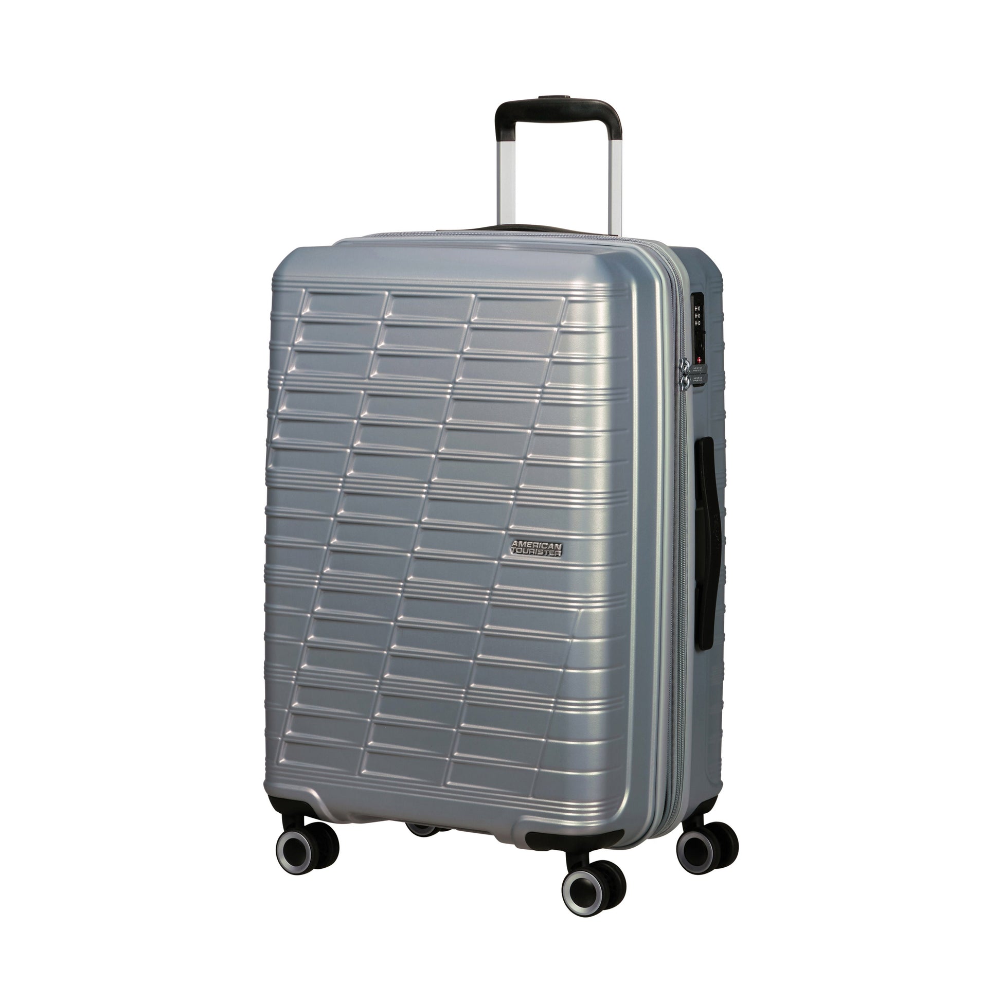American Tourister Luggage Silver American Tourister Surftime Spinner Expandable Medium Luggage