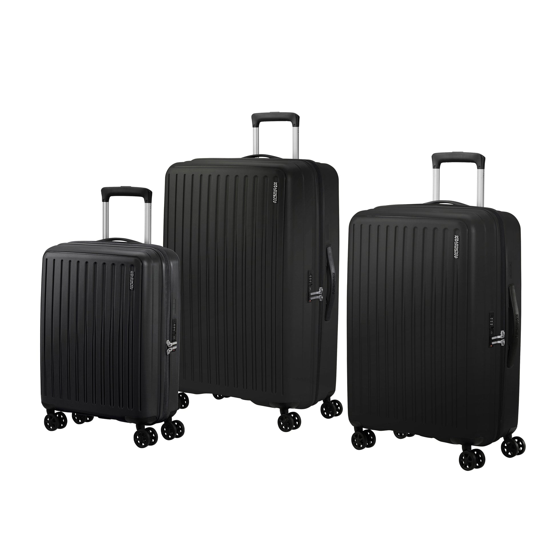 American Tourister Luggage True Black American Tourister Rejoy Spinner Expandable 3-Piece Luggage Set