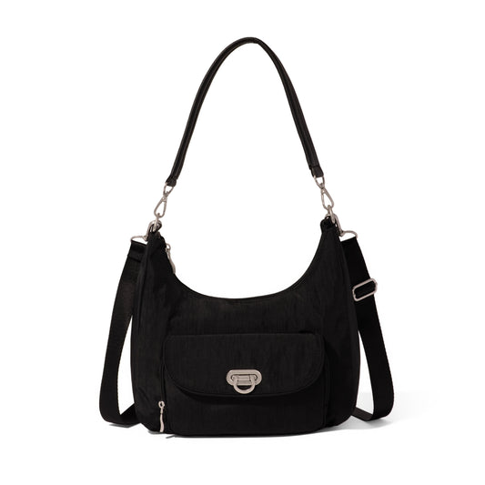Baggallini Bags Black Baggallini Coastal Flip Lock Half Moon Bag