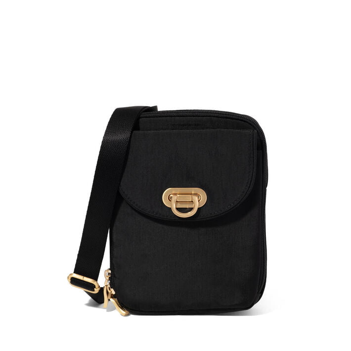 Baggallini Cross-Body Bag Black w/ Gold Hardware Baggallini Coastal Flip Lock Venture Crossbody