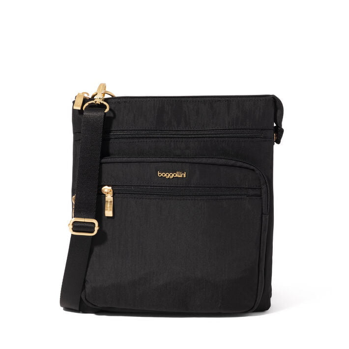 Baggallini Cross-Body Bag Black w/ Gold Hardware Baggallini Out And About Crossbody