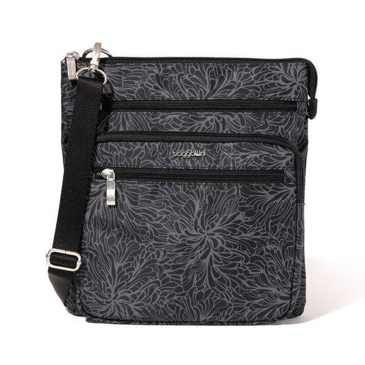 Baggallini Cross-Body Bag Midnight Blossom Baggallini Out And About Crossbody