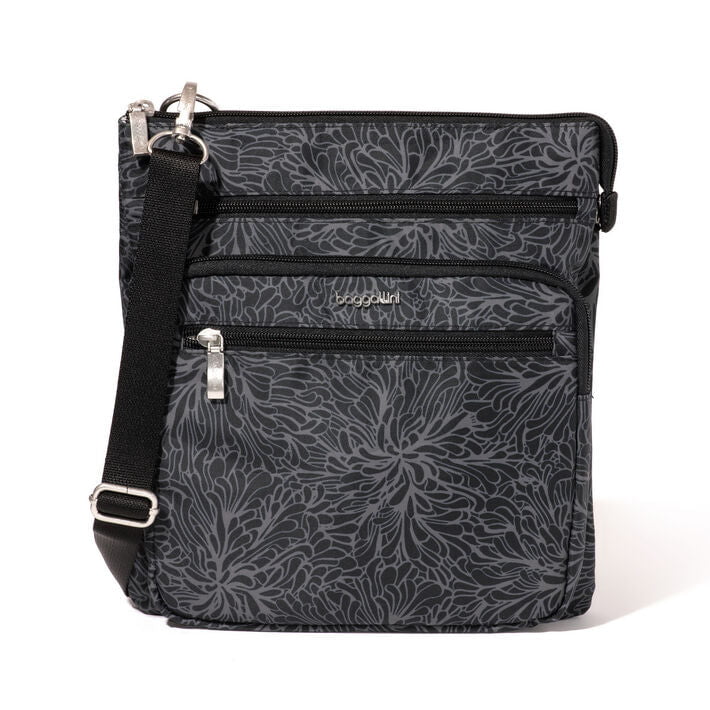 Baggallini Cross-Body Bag Midnight Blossom Baggallini Out And About Crossbody