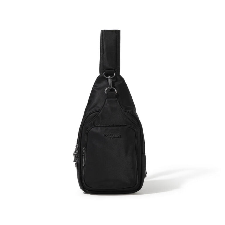Baggallini Sling Bag Black Twill Baggallini Manhattan Central Park Sling Bag