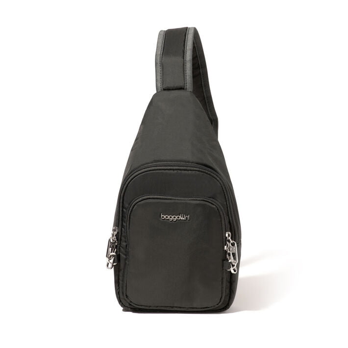 Baggallini Sling Bag Charcoal Baggallini Securtex Anti-Theft Daytripper Sling
