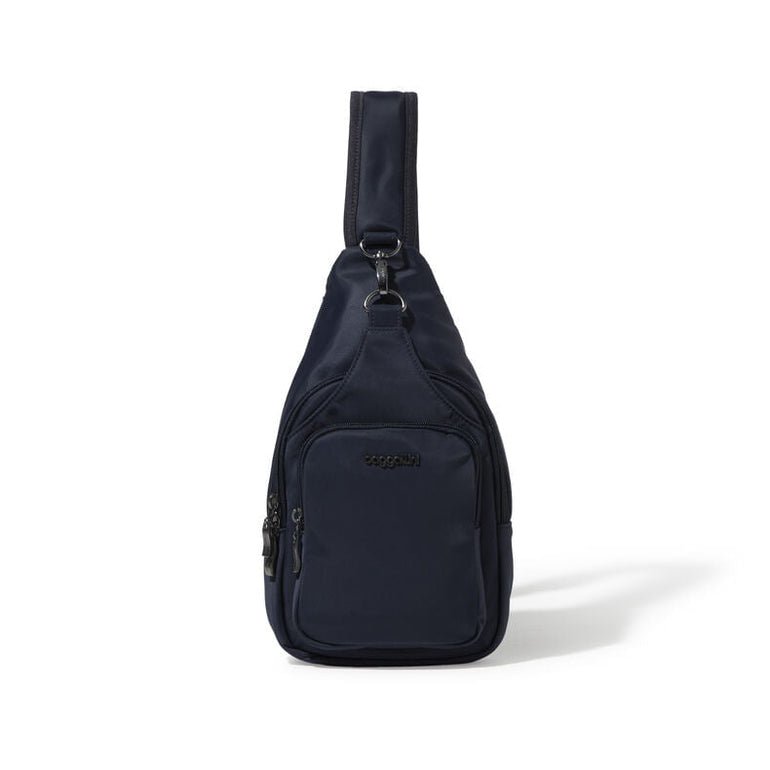 Baggallini Sling Bag French Navy Twill Baggallini Manhattan Central Park Sling Bag