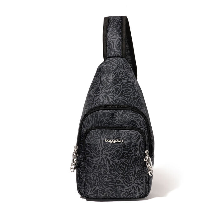 Baggallini Sling Bag Midnight Blossom Baggallini Securtex Anti-Theft Daytripper Sling