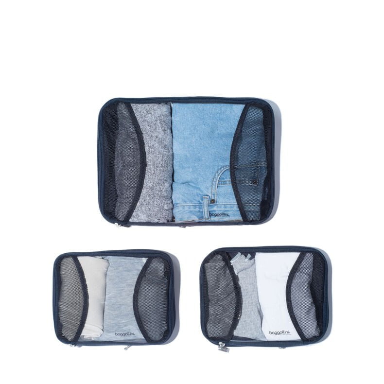Baggallini Travel Accessories French Navy Baggallini 2 Medium / 1 Large Compression Cubes
