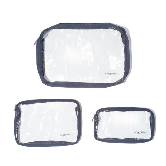 Baggallini Travel Accessories French Navy Baggallini Clear Travel Pouches