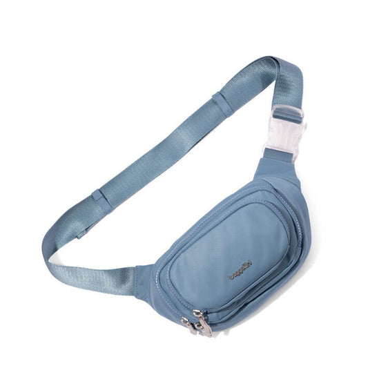 Baggallini Waist Pouches Cornflower Twill Baggallini On The Go Belt Bag Waist Pack - Cornflower Twill