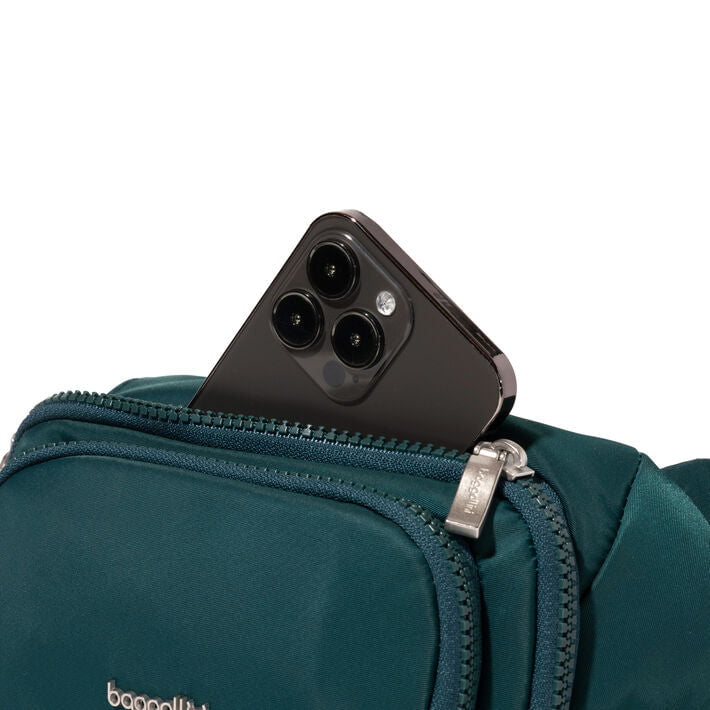Baggallini Waist Pouches Emerald Twill Baggallini On The Go Belt Bag Waist Pack - Emerald Twill