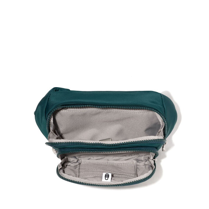 Baggallini Waist Pouches Emerald Twill Baggallini On The Go Belt Bag Waist Pack - Emerald Twill
