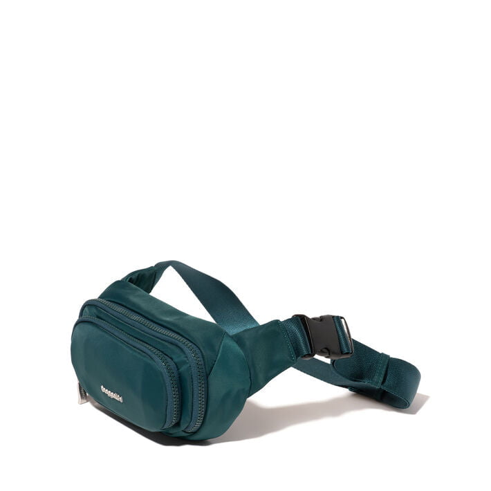 Baggallini Waist Pouches Emerald Twill Baggallini On The Go Belt Bag Waist Pack - Emerald Twill