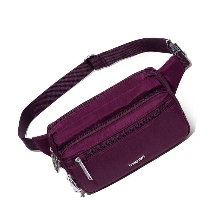 Baggallini Waist Pouches Mulberry Baggallini Securtex Anti-Theft Belt Bag Sling