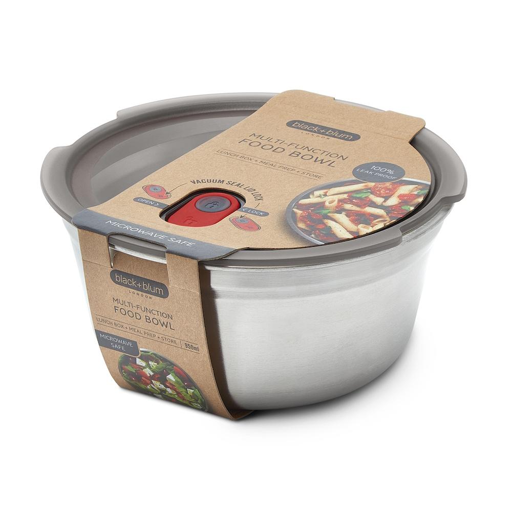 Black + Blum Travel Accessories Grey/Red Black + Blum Steel Food Bowl - Large