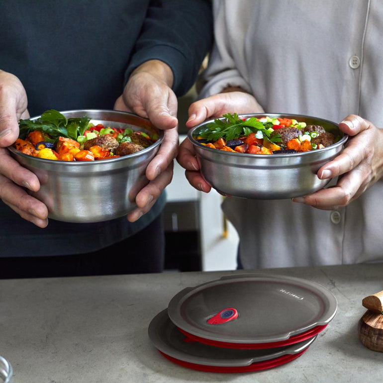 Black + Blum Travel Accessories Grey/Red Black + Blum Steel Food Bowl - Large
