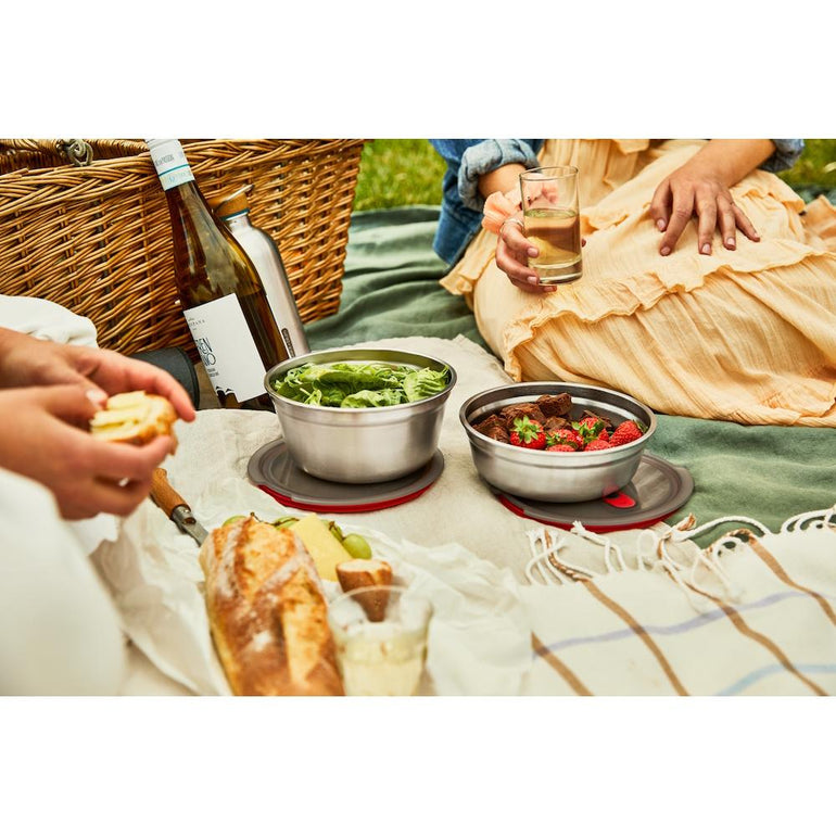 Black + Blum Travel Accessories Grey/Red Black + Blum Steel Food Bowl - Large