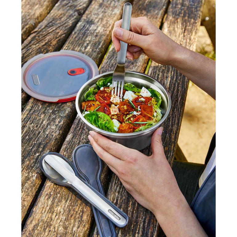 Black + Blum Travel Accessories Grey/Red Black + Blum Steel Food Bowl - Large